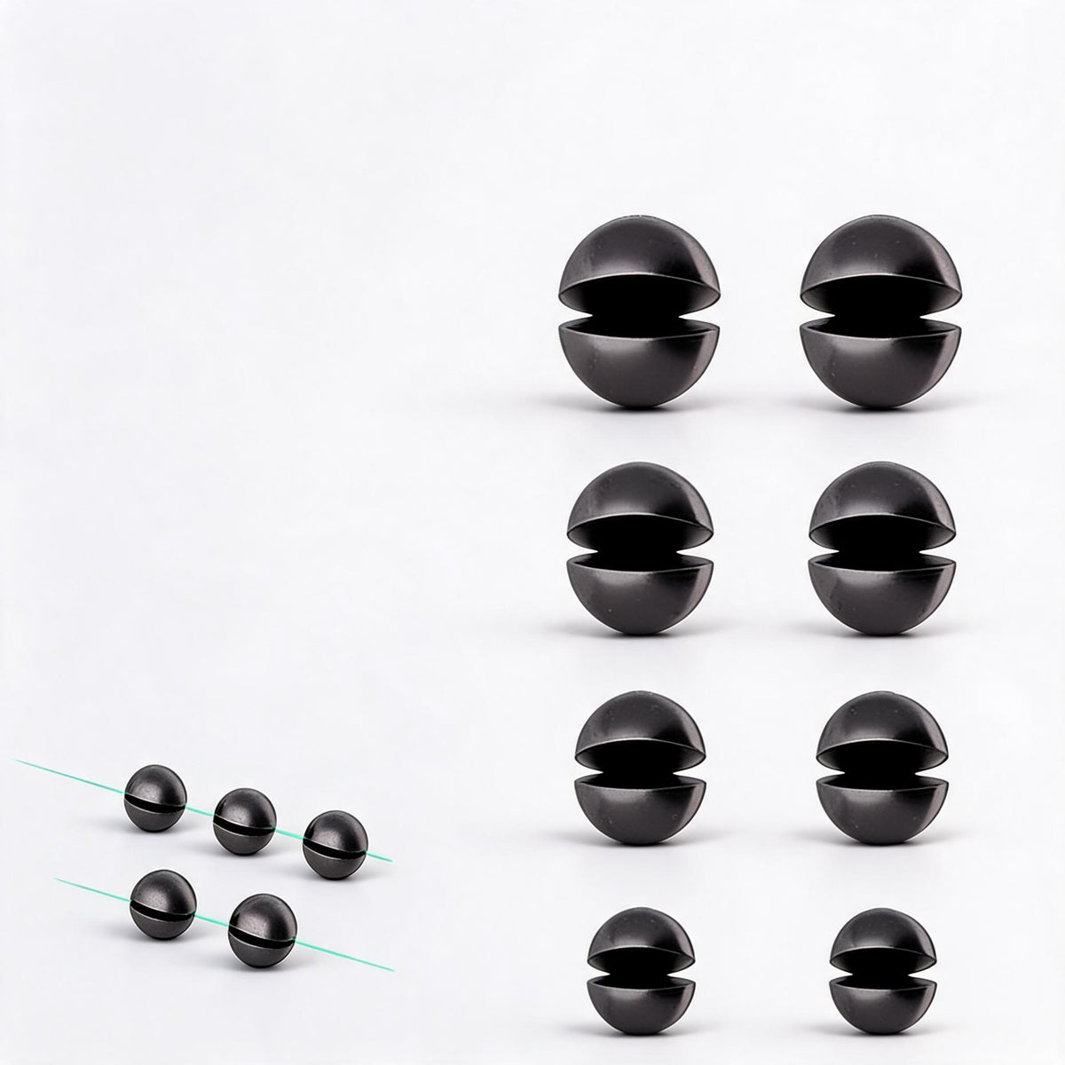Split Shot Blei-Set 50 Stück – Beschichtete Laufbleie