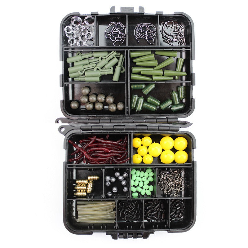 Karpfen Rig Box – 189 Teile Komplett-Set (Haken, Bleie, Wirbel, Rig-Material)