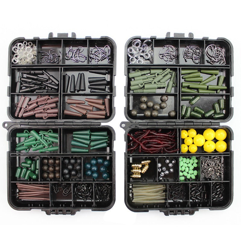 Karpfen Rig Box – 189 Teile Komplett-Set (Haken, Bleie, Wirbel, Rig-Material)